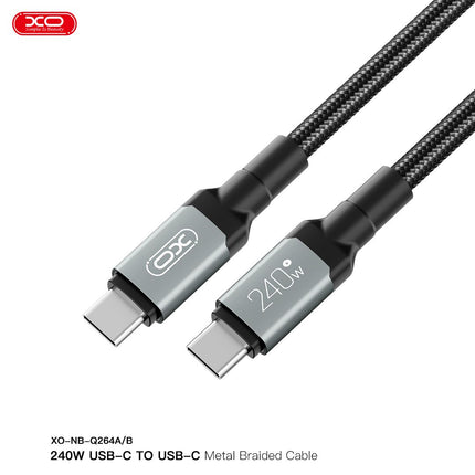 XO NB-Q264A Type-c to Type-c 240W High Power Data Cable 1m