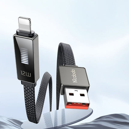 Mcdodo - Cable Rythm Series - USB-A to Lightning, 3A, LED Display, 1.2m - Black