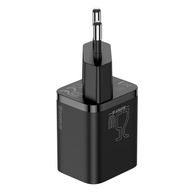 Baseus - Wall Charger Super - Type-C Cable Included, USB-C, PD25W, 3A, 1m - Black