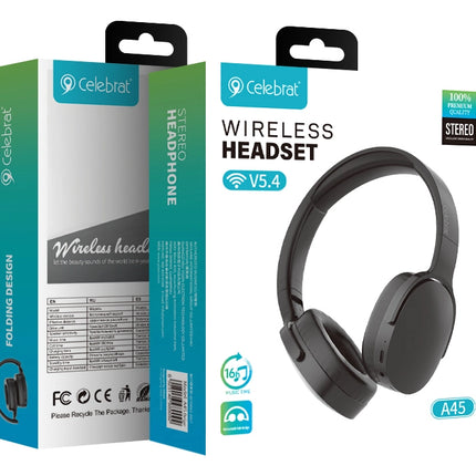CELEBRAT headphones A45, ασύρματα & ενσύρματα, micro SD