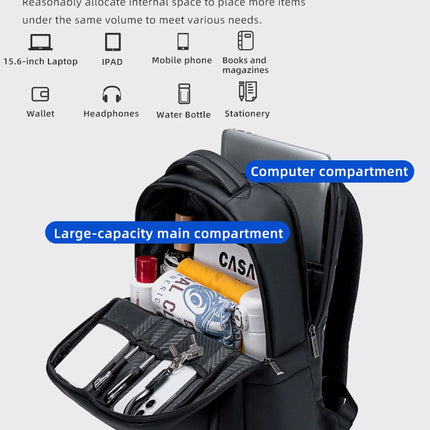 GOLDEN WOLF τσάντα πλάτης GB00731 με θήκη laptop 15.6