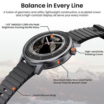 KOSPET smartwatch Orb, heart rate, 1.43" AMOLED, IP68,