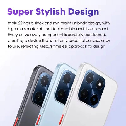 MEIZU smartphone Mblu 22, 6.79", 3/64GB, 5000mAh, λευκό