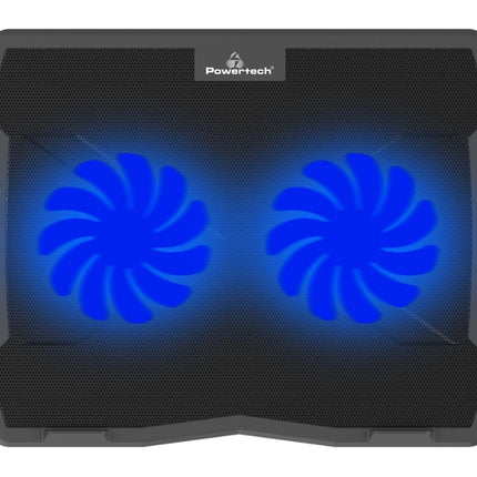 Βάση & ψύξη laptop PT-930, έως 15.6", 2x 125mm fan, LED, μαύρο