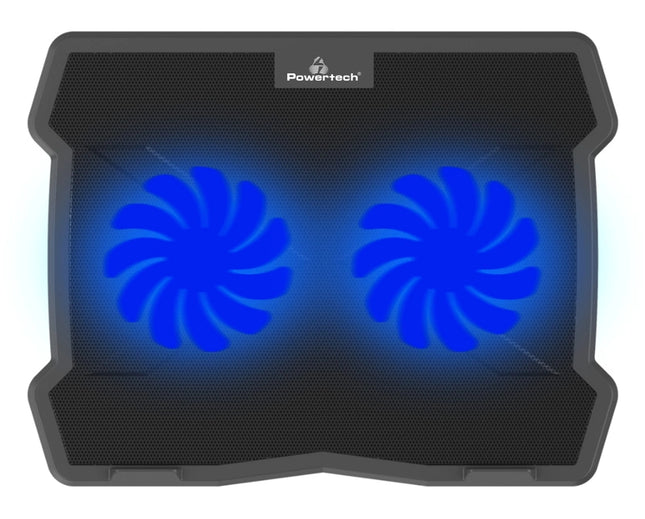 Βάση & ψύξη laptop PT-930, έως 15.6", 2x 125mm fan, LED, μαύρο