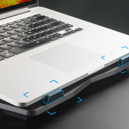 Βάση & ψύξη laptop PT-930, έως 15.6", 2x 125mm fan, LED, μαύρο