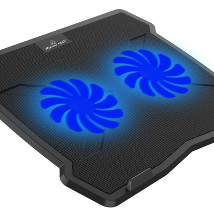 Βάση & ψύξη laptop PT-930, έως 15.6", 2x 125mm fan, LED, μαύρο