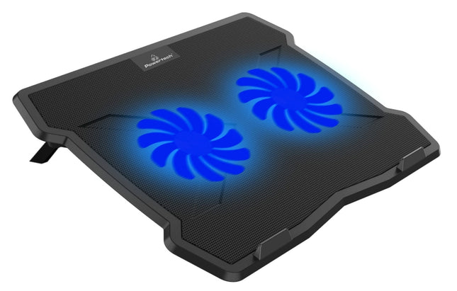Βάση & ψύξη laptop PT-930, έως 15.6", 2x 125mm fan, LED, μαύρο