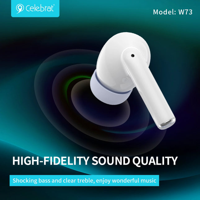 CELEBRAT earphones με θήκη φόρτισης W73, True Wireless