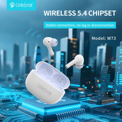 CELEBRAT earphones με θήκη φόρτισης W73, True Wireless