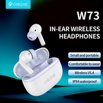 CELEBRAT earphones με θήκη φόρτισης W73, True Wireless
