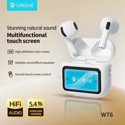 CELEBRAT earphones με θήκη φόρτισης W76, True Wireless