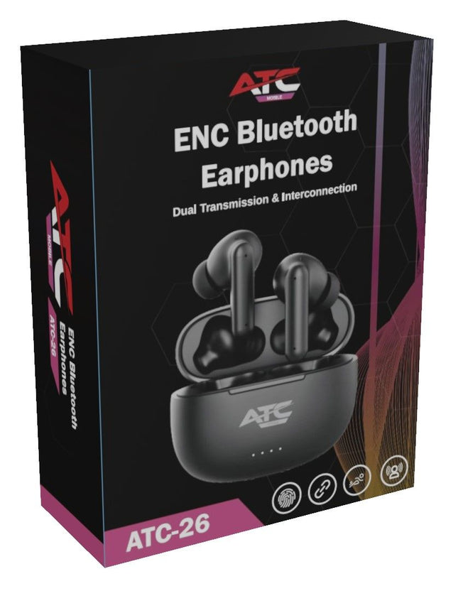 ATC-26 ENC Ασύρματα Ακουστικά Μαύρο